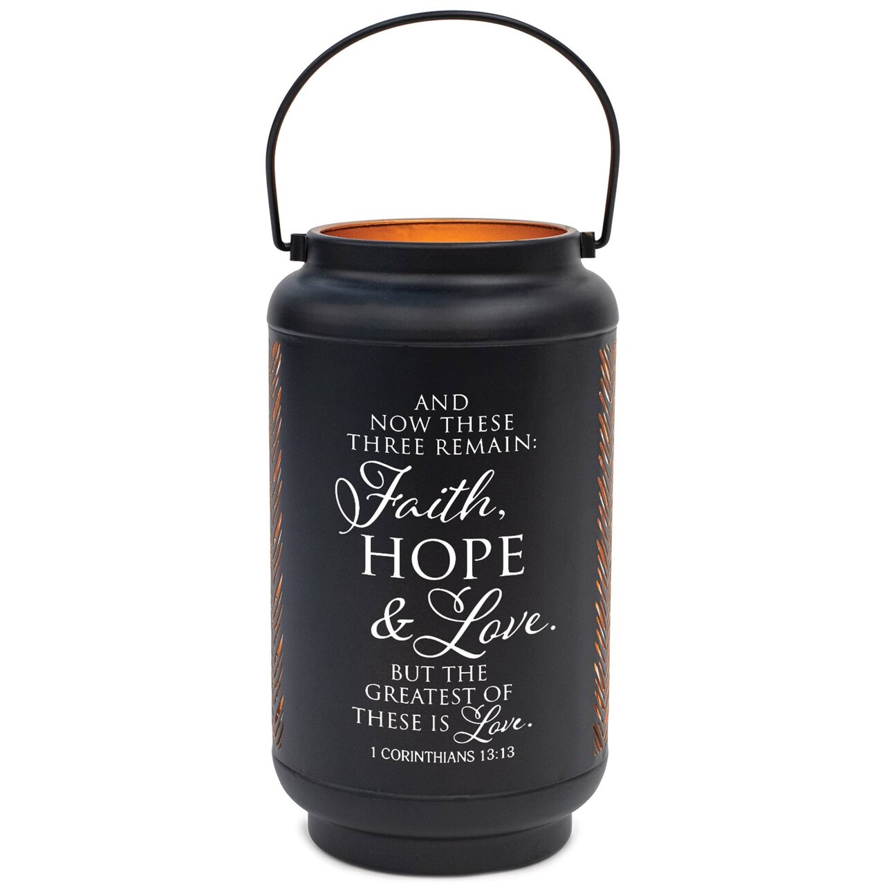 Edge Collection - 5" x 8.7" - Heartfelt Scripture Lantern with Glow - 1 Piece